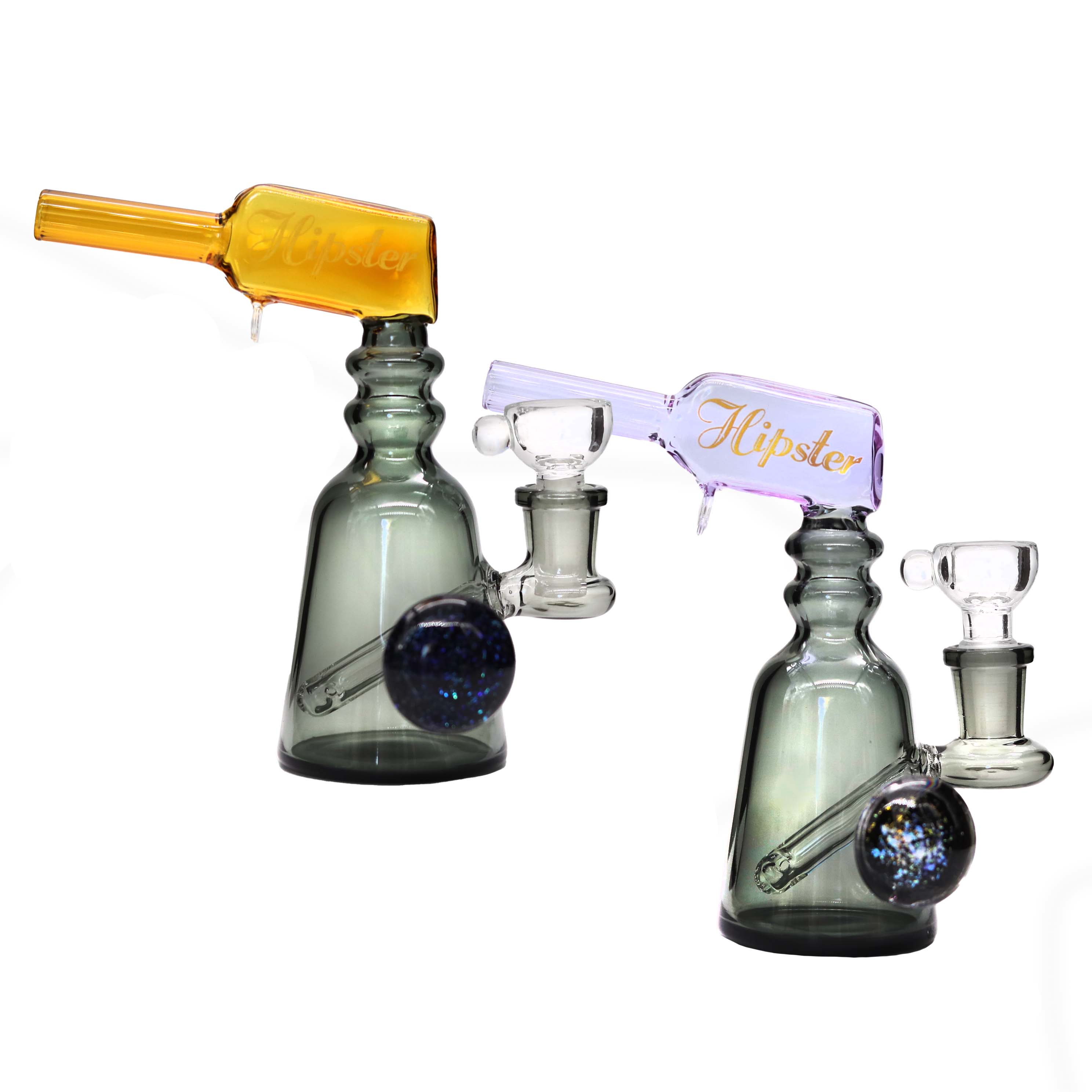 Hipster Full Color Top Pistol Steamer Shaped Mini Waterpipe (ML013) | 7 inch | Assorted Colors product image